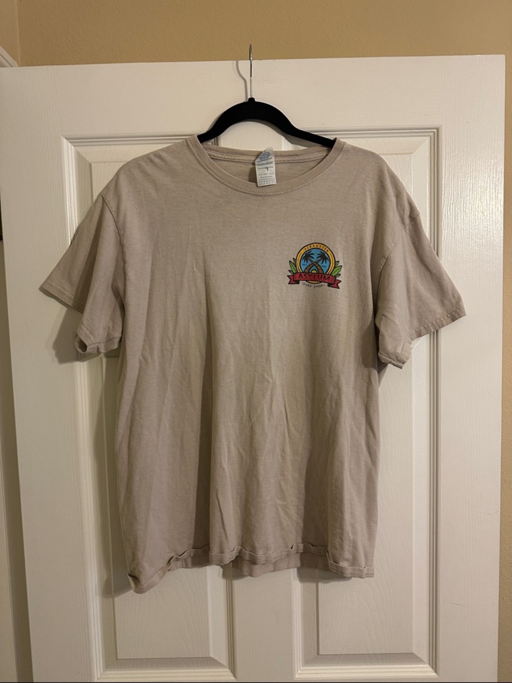 Asylum Surf Shop Oceanside Light Beige Short Sleeve Tee